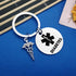 Dabihu Diabetes Keychain for Unisex-Adults Stainless Steel, Modern Style, Silver, Medical Alert Tag Keychain...