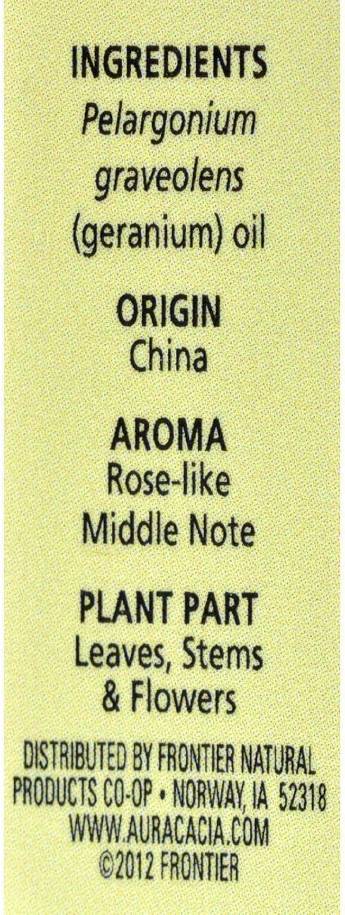 Aura Cacia 100% Pure Geranium Essential Oil | GC/MS Tested for Purity | 15 ml (0.5 fl. oz.) | Pelargonium graveolens...