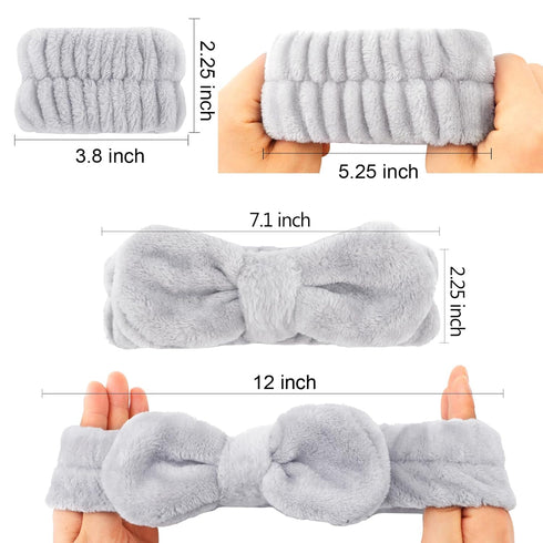 6 Pack Spa Headband and Wrist Washband Set Spa Headband for Washing Face Facial Headband Makeup Headband Face Washing Wristbands Skincare Headband...