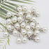 100pcs 8mm White Imitation Pearl Charms Pendants Faux Pearl Beads Charms with Rhinestone for Dangle Earrings Necklace Jewelry Making...