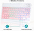 Bluetooth Keyboard and Mouse Combo for iPad - Rechargeable Wireless Keyboard & Mouse with 7-Color Backlit Compatible with iPad 9th/8th Gen, iPad P...
