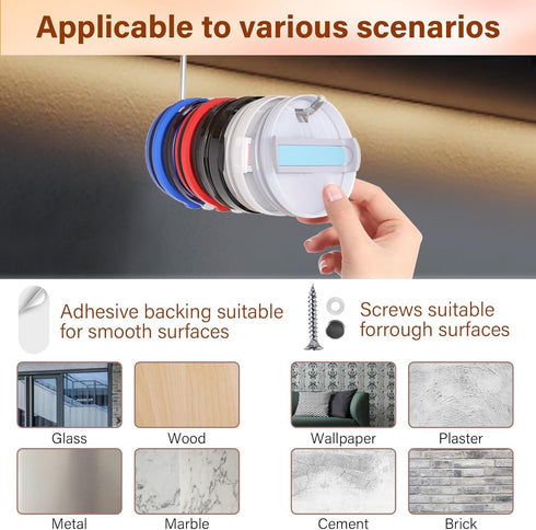 Tumbler Lid Organizer,2 PackTumbler Lid Storage Hook for Yeti/Stanley/Modern Lid Self-Adhesive or Drilling Tumbler Lid Hook Cup Lid Organizers Ins...