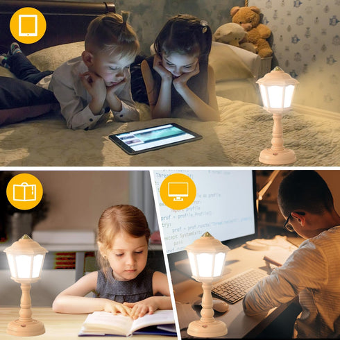 Bedroom Small Table Lamp - Head Retro Table Lamp - Bedroom Touch Control 3 Way Dimmable Bedside Table Lamp Children's Room Living Room Office Dorm...