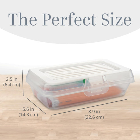 Snap-N-Store Plastic Supply Box (Pack of 8) - Convenient Storage Solution (8.9" x 5.6" x 2.5"), Clear...