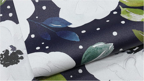 HAOKHOME 93245-3 Peel and Stick Floral Wallpaper Home Decor Removable Navy/White/Blue Vinyl Self Adhesive Mural 17.7in x 9.8ft...