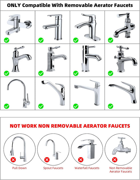 Hibbent Swivel Faucet Adapter Kit, Solid Brass 3/4'' Garden Hose Adapter with Aerator, 360 Degree Kitchen Sink Faucet Aerator Adapter for Female &...
