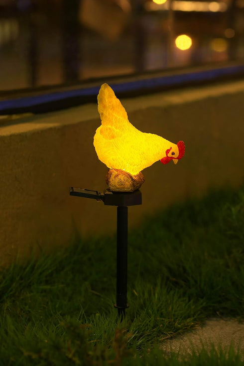 Solar Chicken Lights Chicken Statue Decorative Outdoor Chicken Solar Light Garden Decor for Outdoor Patio Yard Art Decoration...