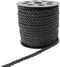 Black Satin Twisted Cord 5mm for Jewelry Making - 20 Yards Decorative Braided Polyester Twine Rope String - Shiny Thick Thread for Choker Cords an...
