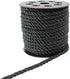 Black Satin Twisted Cord 5mm for Jewelry Making - 20 Yards Decorative Braided Polyester Twine Rope String - Shiny Thick Thread for Choker Cords an...