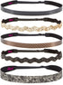 Hipsy Cute Fashion Adjustable No Slip Hairband Headbands for Women Girls & Teens (Essential Black/Brown/Gold 5pk)...