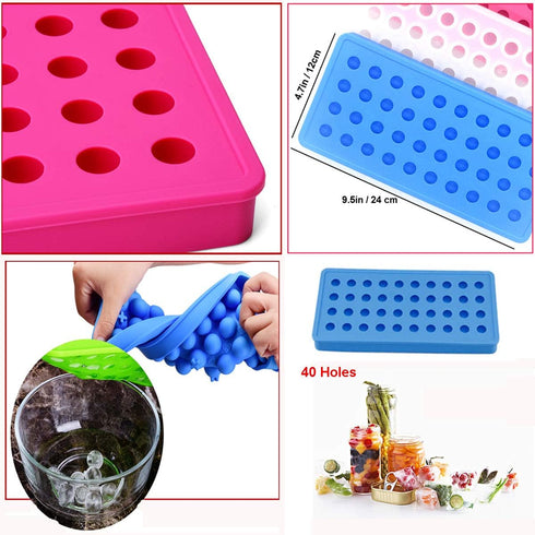 Mydio Mini Ice Ball Molds DIY Molds Tool for Candy pudding jelly milk juice Chocolate mold or Cocktails & whiskey particles(1pack,Blue)...