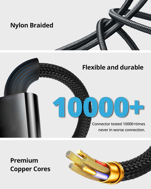 ?100W HIGH SPEED? USB C to USB C Cable,3.94ft/120cm,100W Nylon Braided,charging protocol,Type C Cable, Files/Music/Video/Image transfer,Digital di...