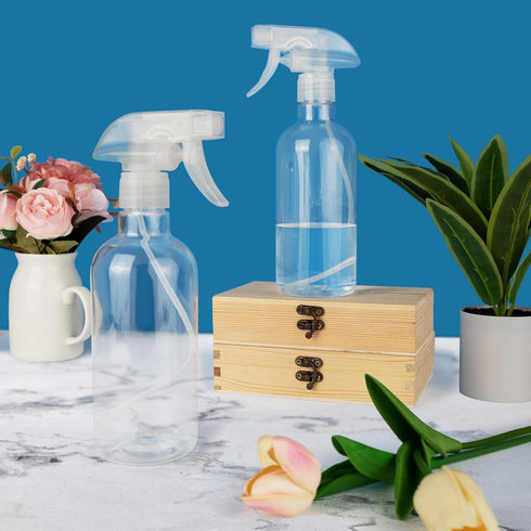 DIYSELF 2 Pack Spray Bottles for Cleaning, Empty Spray Bottle Clear, Plastic Spray Bottles Heavy Duty, Water Spray Bottle with Adjustable Nozzle, ...