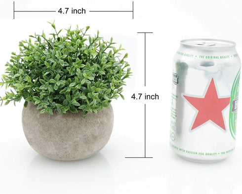 Velener Mini Sage Green Potted Boxwood Topiary Artificial Plants for Home Decor Indoor, Farmhouse House Plant Office Small Desk Shelf Apartment Co...