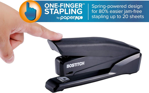 Bostitch Office Executive 3 in 1 Stapler, includes 210 Staples and Integrated Staple Remover, One Finger Stapling, No Effort, 20 Sheet Capacity, S...
