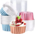 EUSOAR Baking Cups Aluminum Foil, 5oz Pack of 30 Blue Red Rose Gold Cupcake Cups with Lids, 125ml Pie Ramekins, Desserts Flans, Custard Cake Puddi...