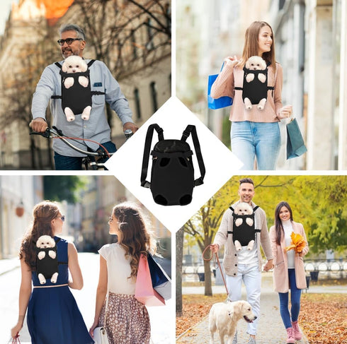 FEimaX Dog Carrier Backpack Pet Legs Out Front Cat Travel Bag, Adjustable Puppy Backpacks Carriers Hands-Free for Small Medium Dogs Cats Hiking Tr...