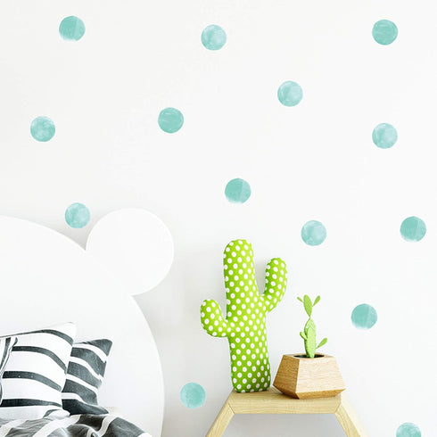 ROFARSO 120 Decals 2.2'' Cyan Polka Dots Wall Decals Stickers DIY Removable Peel & Stick Wall Art Decorations Home Decor for Nursery Bedroom Livin...