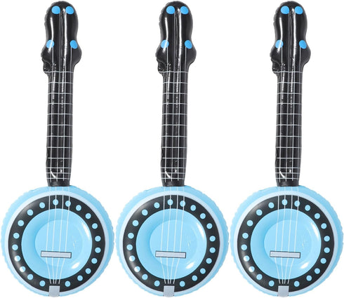 ibasenice 3pcs Inflatable Rock Star Ballons 80s 90s Party Decoration Inflatable Banjo Musical Instrument Party Props Blow up Inflate Rock Band for...