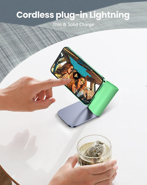 Green Small Portable Battery Charger 4800mAh, Tiny Power Bank Ultra-Compact 15W Fast Charging Mini Battery Pack Power Charger for iPhone 14 Pro/13...