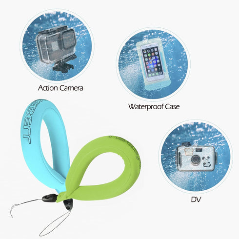Luxebell Waterproof Camera Float, Floating Wrist Strap for GoPro Hero 11 10 9 8 7 6 5 4 AKASO Nikon Canon Camera Key Phones Case Underwater Keycha...