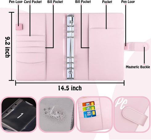 100 Envelopes Money Saving Challenge Binder, A5 Budget Binder with Cash Envelopes, Savings Challenges Book to Save $5,050, 10,000, 500, Budget Pla...