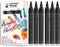 Black Acrylic Paint Marker Pens - 2-3mm Medium Tip, 6 Pack Permanent Black Water Based Paint Pen for DIY Projects, Paintings for Rock, Fabric, Woo...