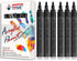 Black Acrylic Paint Marker Pens - 2-3mm Medium Tip, 6 Pack Permanent Black Water Based Paint Pen for DIY Projects, Paintings for Rock, Fabric, Woo...