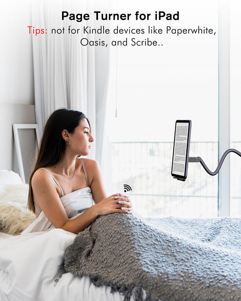 Remote Scrolling Ring for TikTok, 2-in-1 TIK Tok Scroller Ring with Phone Holder, Wireless Page Turner for iPad/iPhone Ebook Reading, Photo Taking...