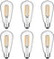 Vintage LED Edison Bulbs 6W, Equivalent 60W Incandescent, Warm White 2700K, ST58 Antique LED Filament Bulbs with 90+ CRI, E26 Medium Base,Dimmable...