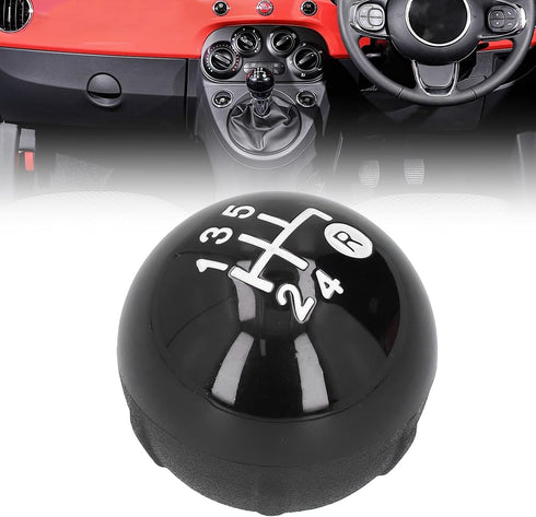 aqxreight Gear Shift Knob,with Decorative Cover Replacement Kit Fit for Fiat 500 500C 2007-2018 LHD R...
