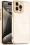 Lafunda Designed for iPhone 15 Pro Max Case Cute, Luxury Plating Case for Women Girls Gold Edge TPU Bumper Cover with Camera Protection Shockproof...