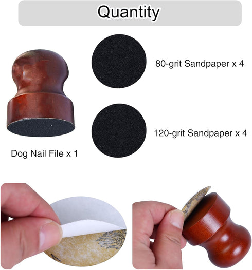 Dog Nail File with 8 Pcs Replaceable Sandpaper Dog Nail File Scraper Stress Free Dog Scratch Pad Mini Nail Scratch Board for Dog...