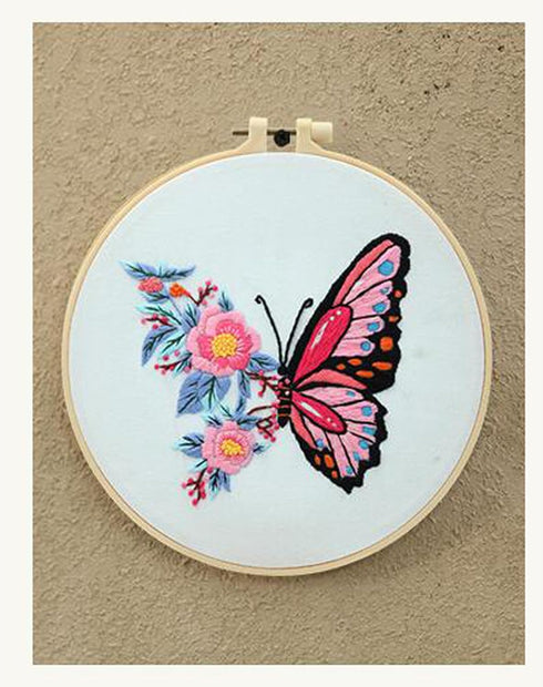 Tolovis Animal Butterfly Embroidery Kits for Beginners with Floral Patterns Pattern, Easy DIY Craft Punch Needle Starter Cross Stitch Kit DIY Need...
