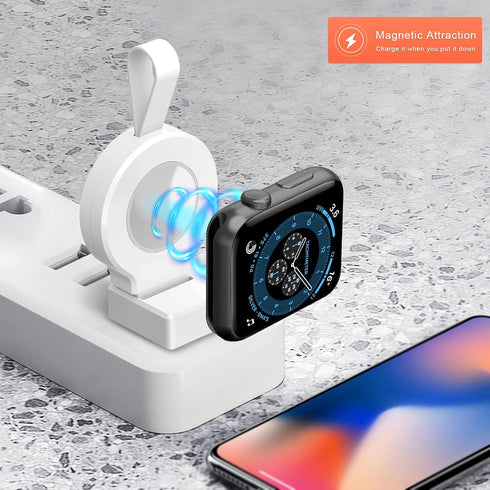 2 Pack Wireless Chargers Compatible for Apple Watch Portable USB Magnetic iWatch Charger,Travel Cordless Charger Fast Charging for Apple Watch Ser...