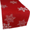 Snowy Noel Embroidered Christmas Table Runner with White Snowflakes, 15 by 90-Inch...