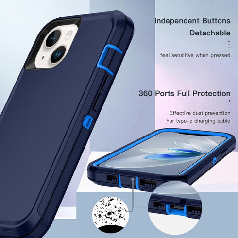 Hucasok Compatible with iPhone 14 Case Shockproof Rugged Full Body Protection Heavy Duty Dust/Drop Proof 3-Layer Cover Case for Apple iPhone 14 Ca...