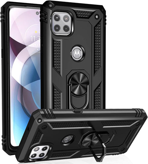 Military Grade Drop Impact for Moto One 5G Ace Case Motorola One 5G Ace G 5G Case 360 Metal Rotating Ring Kickstand Holder Armor Heavy Duty Shockp...