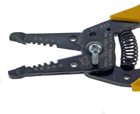 IDEAL Electrical 45-415 Premium Reflex T-5 Stripper - 10-20 AWG, Wire Stripper, Plier Nose, Slide Lock, Textured Grips,Yellow...