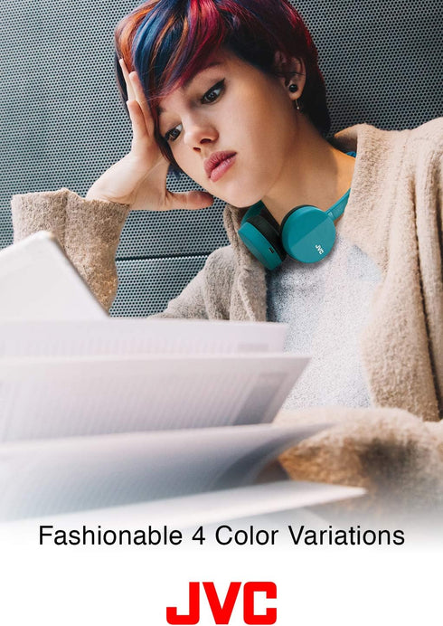 JVC HA-S23W Wireless Headphones - On Ear Bluetooth Headphones, Foldable Flat Design, 17-Hour Long Battery Life (Blue)...