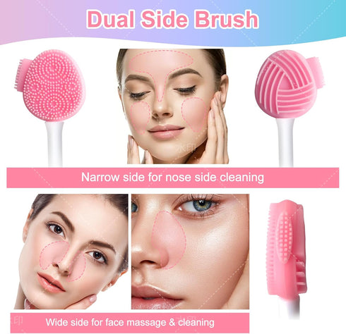 Silicone Face Scrubber Face Mask Brush Exfoliating Lip Brush Cleansing Brush Facial Cleansing/Wash Brush Exfoliator Blackhead Skin Care Tool Makeu...