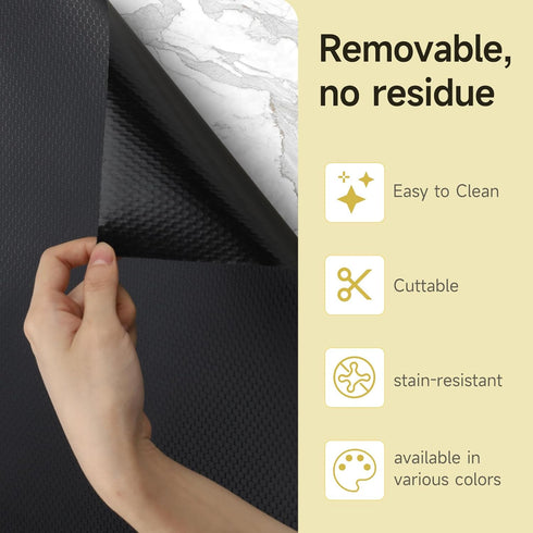 WochiTV Adhesive Shelf Liner 11.8 X 120 Inches Peel and Stick Kitchen Liner for Cabinets, Drawers Removable Protector Mat Waterproof Contact Cover...