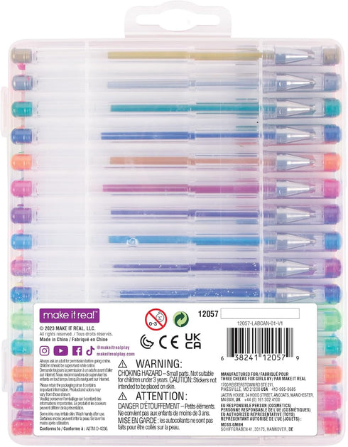 3C4G: 30 Scented Gel Pens - w/ 2 Color-in Snack Themed Sticker Sheets, 30 Different Vibrant Colors, Writing & Drawing, Three Cheers for Girls, Age...