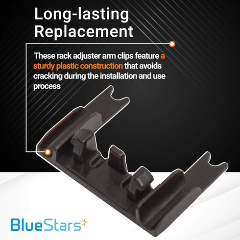 Ultra Durable W10250160 Rack Adjuster Arm Clip-lock Replacement Part by BlueStars - Exact Fit For Whirlpool & Kenmore Dishwashers - Replaces WPW10250160 PS11751100 - PACK OF 2