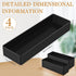Teling 4 Pcs Large Black Basics Rectangular Plastic Desk Organizer, Half Accessory Tray, Tabletop Bathroom Tray Plastic Organizer Tray for School ...