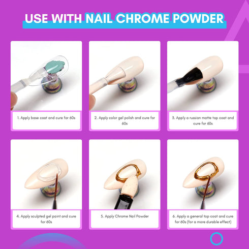 Makartt 3D Painting Gel Clear Nail Gel For Nails Art Chrome Nail Powder Micro 3D Sculpting Gel No Wipe UV Gel for Gel Nail Polish 3D Carving Drawi...
