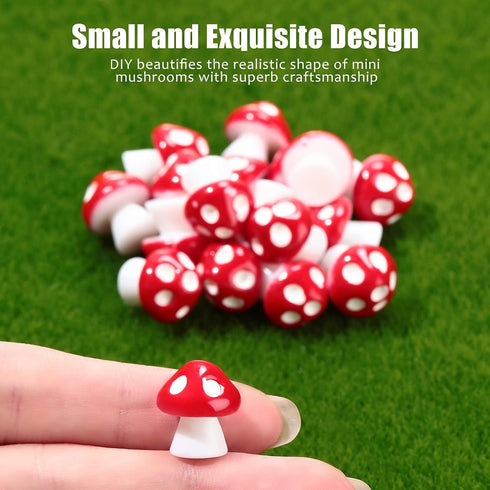 Jetec 24 Pcs Mini Mushrooms for Garden Miniatures Mushroom Figurines Garden Accessories Mushroom Model Decoration Landscape Plant Pot Bonsai Craft...