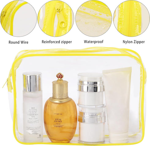 Tbestmax 10 Pack Clear Cosmetic Bags Makeup Bags Portable Waterproof TSA Approved Travel Toiletry Bags Organizer...