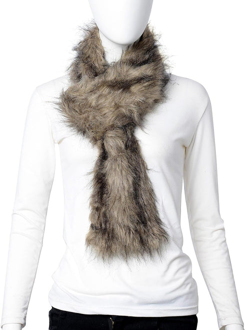 Shop LC Faux Fur Scarf for Women Neck Wrap with Boot Cuffs 100% Polyester Winter Accessories Birthday Gifts...
