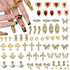 80+ Pcs Golden Nail Charms with Nail Art Rhinestones Gold Cross Virgin Mary and Rose Nail Gems for Acrylic Nails Accessories for Women Nail Decora...